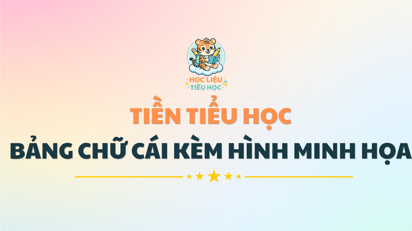 TIỀN TIỂU HỌC - BẢNG CHỮ CÁI KÈM HÌNH MINH HỌA